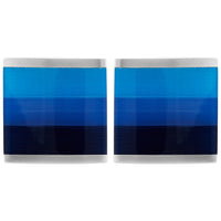 Blue Mother-of-Pearl Cuff Links in Sterling Silver