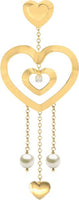 Enclosed Heart Drop Earrings