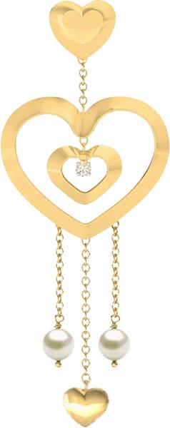 Enclosed Heart Drop Earrings