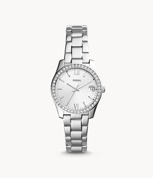 SCARLETTE MINI THREE-HAND DATE STAINLESS STEEL WATCH