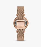 Carlie Mini Three-Hand Rose Gold-Tone Stainless Steel Watch