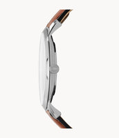 THE MINIMALIST SLIM THREE-HAND LIGHT BROWN LEATHER WATCH