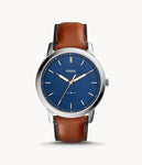 THE MINIMALIST SLIM THREE-HAND LIGHT BROWN LEATHER WATCH