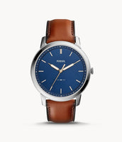 THE MINIMALIST SLIM THREE-HAND LIGHT BROWN LEATHER WATCH