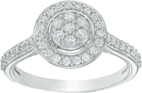Previously Owned - 0.50 CT. T.W. Composite Diamond Frame Engagement Ring in 10K White Gold
