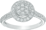 Previously Owned - 0.50 CT. T.W. Composite Diamond Frame Engagement Ring in 10K White Gold