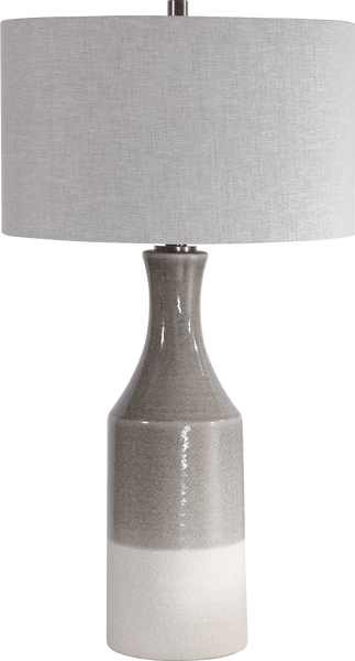 Savin Glossy Warm Gray Glaze Table Lamp