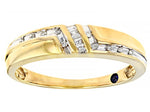 White Diamond 10K Yellow Gold Mens Ring 0.10ctw