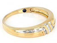 White Diamond 10K Yellow Gold Mens Ring 0.10ctw