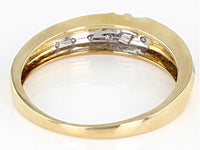 White Diamond 10K Yellow Gold Mens Ring 0.10ctw