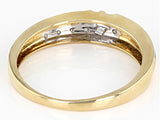 White Diamond 10K Yellow Gold Mens Ring 0.10ctw