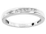 White Diamond 10K White Gold Mens Ring 0.10ctw