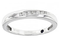 White Diamond 10K White Gold Mens Ring 0.10ctw