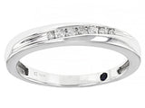 White Diamond 10K White Gold Mens Ring 0.10ctw
