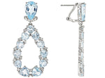 Sky Blue Topaz Rhodium Over Sterling Silver Drop Earrings 21.56ctw
