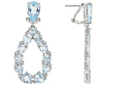 Sky Blue Topaz Rhodium Over Sterling Silver Drop Earrings 21.56ctw