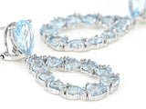 Sky Blue Topaz Rhodium Over Sterling Silver Drop Earrings 21.56ctw