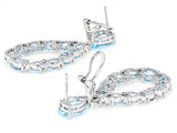 Sky Blue Topaz Rhodium Over Sterling Silver Drop Earrings 21.56ctw