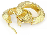 10K Yellow Gold Greek Key Hoop Earrings 10mm