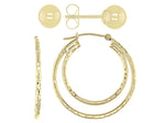 10k Yellow Gold Hoop and Stud Earrings Set