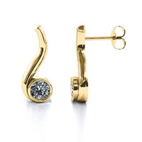 10K Yellow Gold Multi Stone Raindrop Earrings with Cubic Zirconia Stone