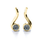 10K Yellow Gold Multi Stone Raindrop Earrings with Cubic Zirconia Stone