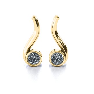10K Yellow Gold Multi Stone Raindrop Earrings with Cubic Zirconia Stone