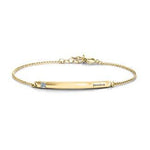 10K Yellow Gold Birthstone Bar Bracelet with 1-5 stones and Cubic Zirconia Stone