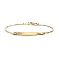 10K Yellow Gold Birthstone Bar Bracelet with 1-5 stones and Cubic Zirconia Stone