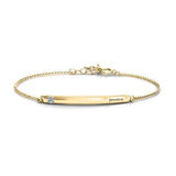 10K Yellow Gold Birthstone Bar Bracelet with 1-5 stones and Cubic Zirconia Stone