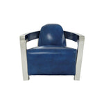 Aviator II Blue Leather Accent Chair