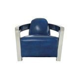 Aviator II Blue Leather Accent Chair