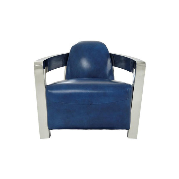 Aviator II Blue Leather Accent Chair