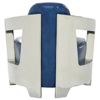 Aviator II Blue Leather Accent Chair
