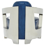 Aviator II Blue Leather Accent Chair