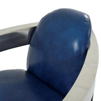 Aviator II Blue Leather Accent Chair