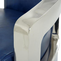 Aviator II Blue Leather Accent Chair