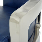 Aviator II Blue Leather Accent Chair