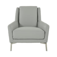 Puella Gray Leather Accent Chair