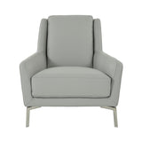 Puella Gray Leather Accent Chair