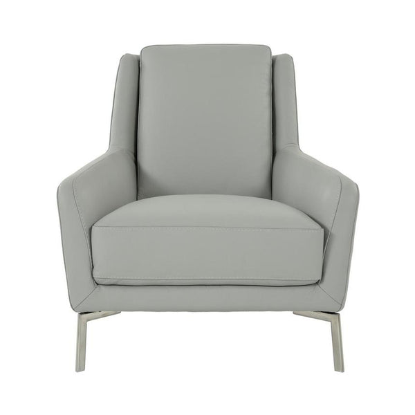 Puella Gray Leather Accent Chair