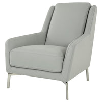 Puella Gray Leather Accent Chair