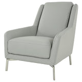 Puella Gray Leather Accent Chair