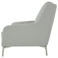 Puella Gray Leather Accent Chair