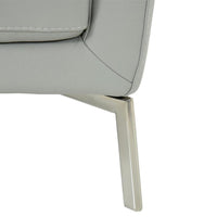 Puella Gray Leather Accent Chair