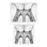 Monochrome Brooklyn Bridge Art Print on Paper (2 Sizes)