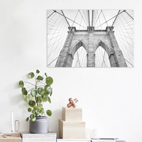 Monochrome Brooklyn Bridge Art Print on Paper (2 Sizes)