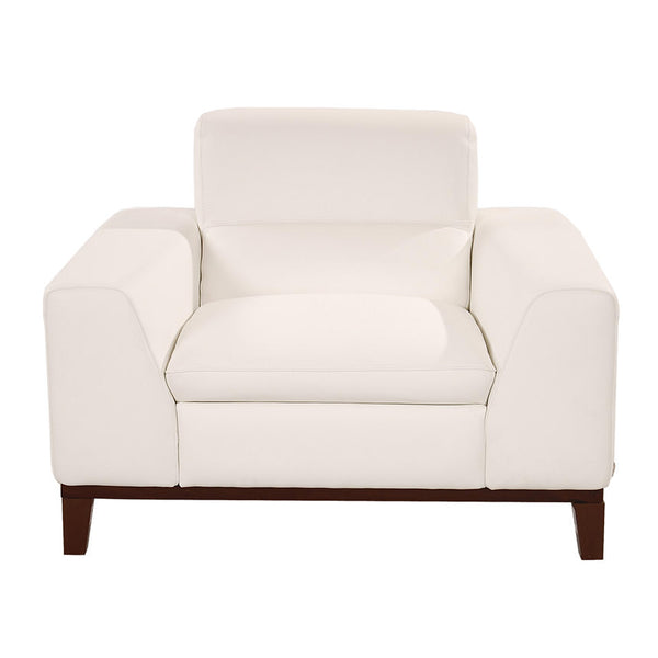 Milani White Leather Chair