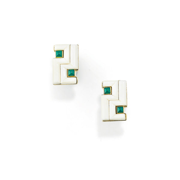 Pair of ivory and chrysoprase cufflinks, Aldo Cipullo for Cartier, 1972