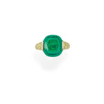 Emerald and diamond ring